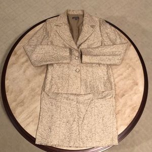 ANN TAYLOR 4P Gold brocade jacket & skirt